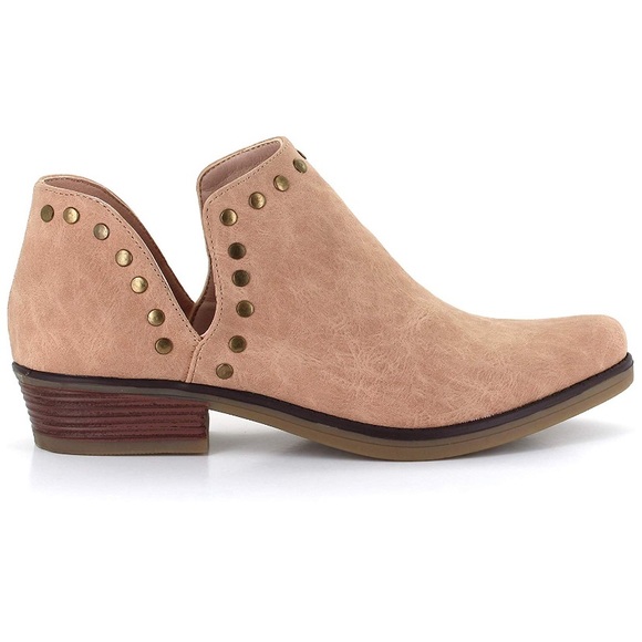 Rose Colored Pointed Toe Ankle Booties - Picture 2 of 4